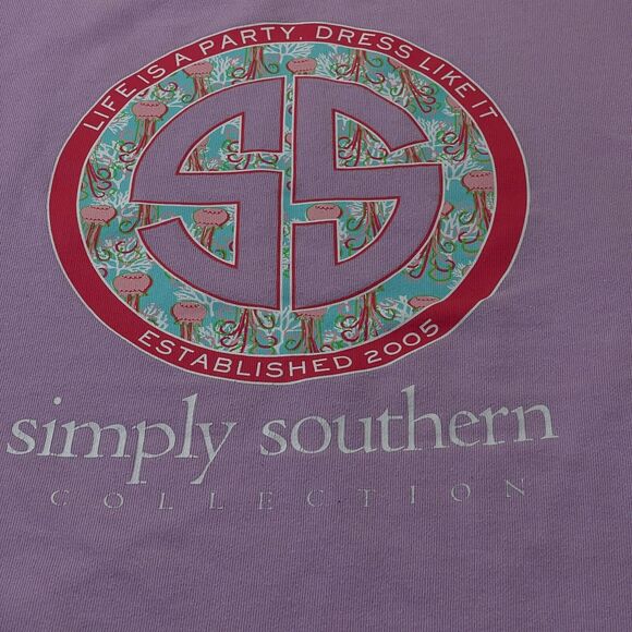 Simply Southern Shirt Womens Size Small S Purple Long Sleeve Pullover Tee T - Picture 2 of 13